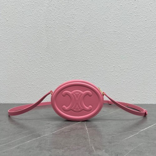 Celine OVÁLIS TÁSKA CUIR TRIOMPHÉ SIMA BORJÚBŐRBŐRBŐL 198603 Rózsaszín