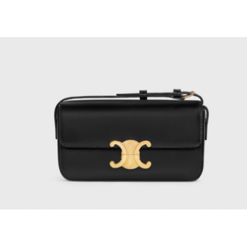 Celine TRIOMPHE VÁLLTÁSKA TERMÉSZETES BORJÚBŐRBŐRBŐL 194143 fekete