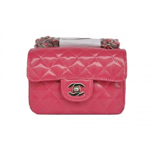 Olcsó Chanel Classic mini Flap Bag 1115 Peach Lakk Ezüst Hardverek