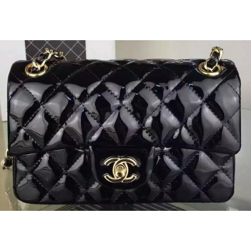 Chanel 2.55 sorozatú dupla fedeles táska fekete eredeti lakkbőr CF7024 arany