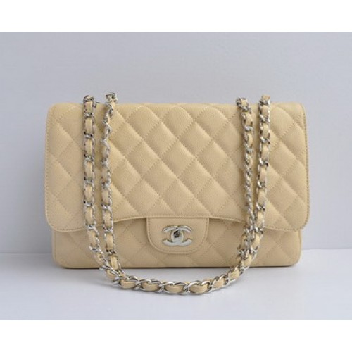 Chanel 2.55 Flip Bag 28600 Krémszínű Ezüst Lánccal