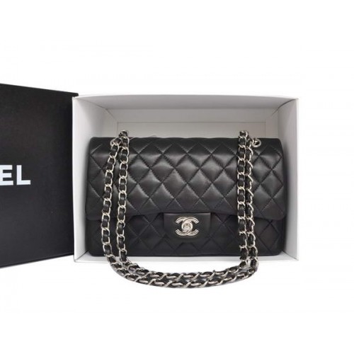 Chanel A1112 2.55 sorozatú, eredeti bőr, fekete bőr fedéllel ellátott táska