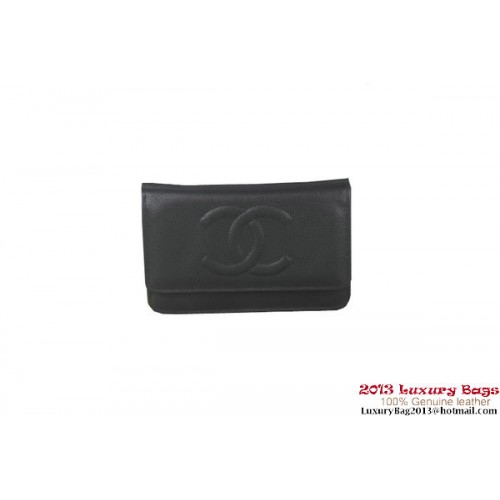 Chanel A33814 Eredeti Cannage Patterns Mini Zsebtáska Fekete