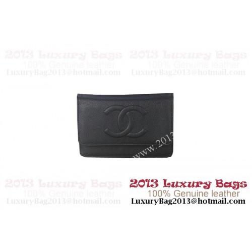 Chanel A48654 Fekete Eredeti Szemcsés Bőr Mini Fülű Táska