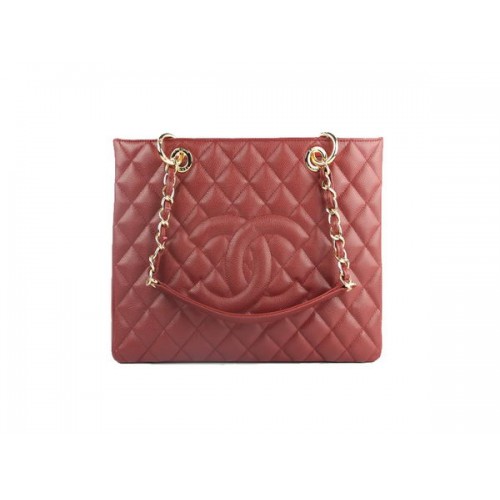 Chanel A50995 Maroon Eredeti Cannage Bőr Válltáska Arany