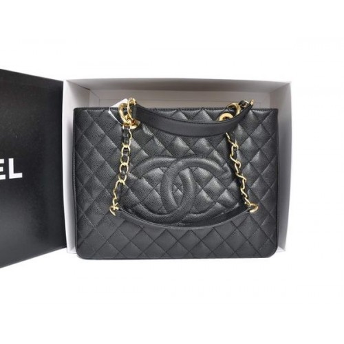 Chanel A50995 Eredeti Kaviár Bőr Válltáska Fekete