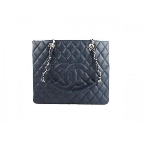 Chanel A50995 Királykék Eredeti Cannage Bőr Válltáska Ezüst A50995