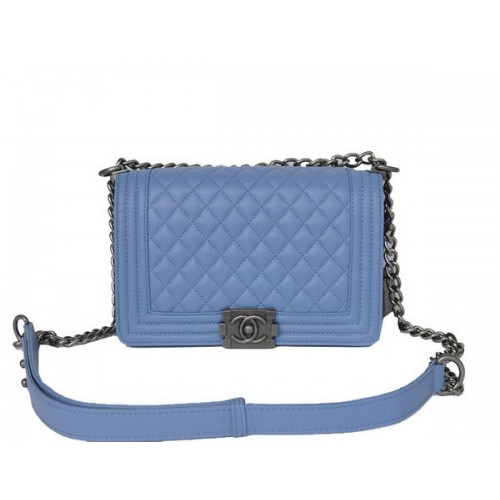 Chanel A67086 Kék Le Boy Fülű Válltáska Ezüst
