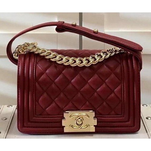 Chanel Fiú Flip Válltáska Burgundi Eredeti Báránybőr A67085 Arany