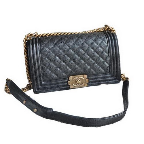 Chanel fiú fedeles válltáska fekete cannage mintás bőr A67086 arany