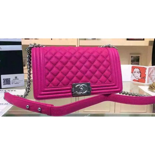 Chanel fiú fedeles válltáska szarvasbőrből A67086 rózsaszín