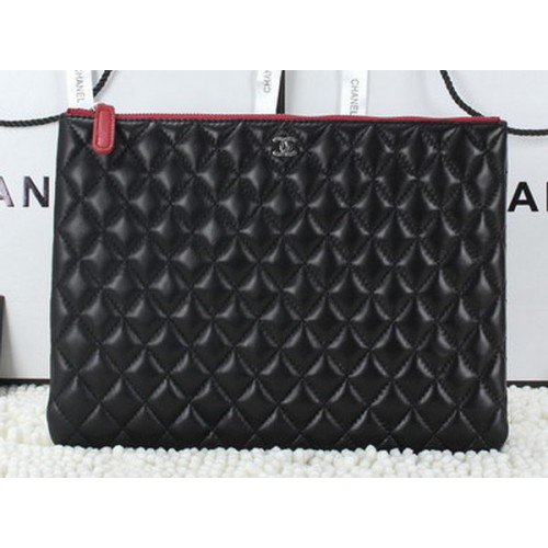 Chanel CA6952 Clutch Bag báránybőr fekete bőr