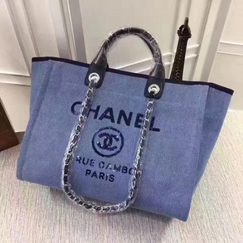Chanel vászon bevásárlótáska A68046 kék