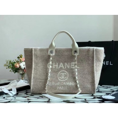 Chanel vászon bevásárlótáska B66941 krémszínű