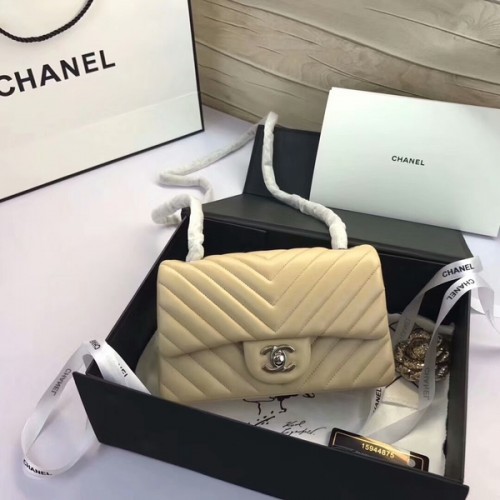 Chanel Klasszikus Fülbevaló Táskák Camel Eredeti Báránybőr Bőr 1116 Ezüst