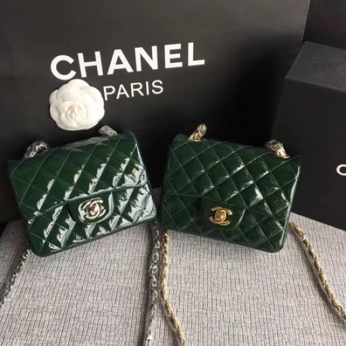 Chanel Klasszikus Flap Mini Táska Eredeti Bőr A1115 Zöld