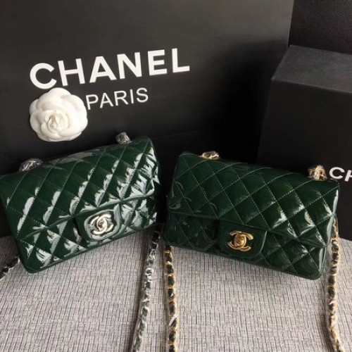 Chanel Klasszikus Flap Mini Táska Eredeti Bőr A1117 Zöld