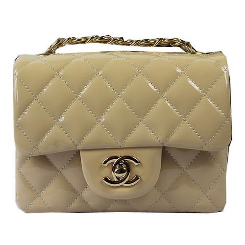 Chanel Klasszikus MINI Zsebtáska Barackszínű Eredeti Lakkbőr CF1115 Arany