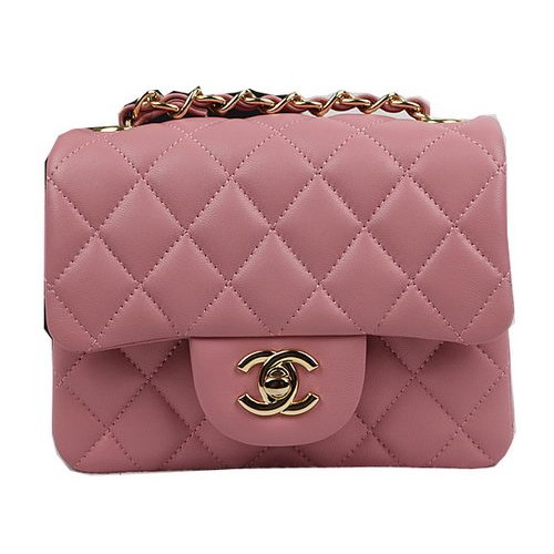 Chanel Klasszikus MINI Zsebtáska Rózsaszín Eredeti Báránybőr CF1115 Arany