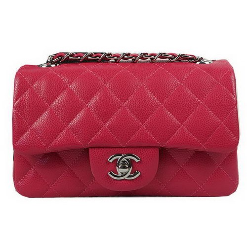 Chanel Klasszikus MINI Zsebtáska Rózsaszín Kannage Mintás CF1119 Ezüst