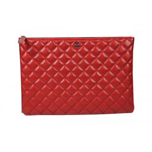 Chanel Kuplungtáska Eredeti Cannage Mintás Bőr A69254 A69253 Piros