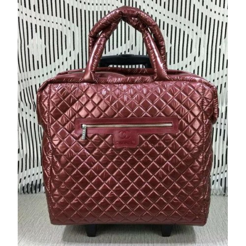 Chanel CoCo nylon gurulós táska A33045 Burgundia