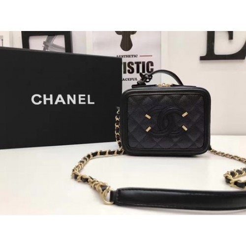 Chanel Kozmetikai Táska Eredeti Cannage Mintás A93341 Fekete