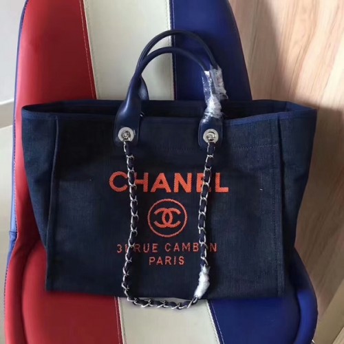 Chanel Deauville eredeti vászon bőr táska A68047-10