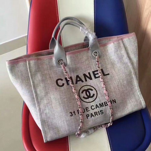 Chanel Deauville eredeti vászon bőr táska A68047-4