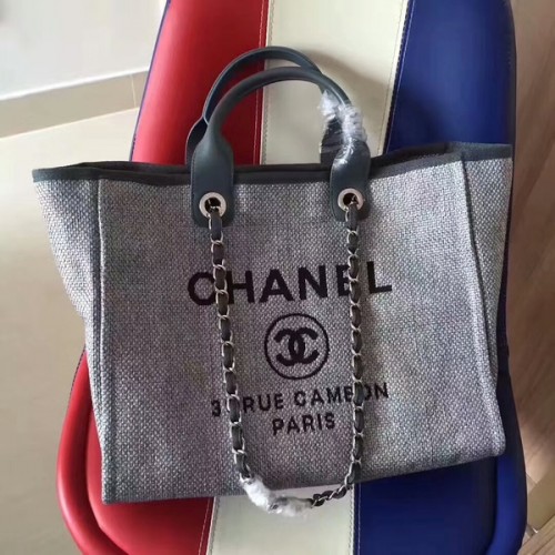 Chanel Deauville eredeti vászon bőr táska A68047-5
