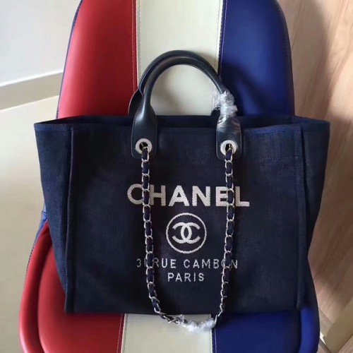 Chanel Deauville eredeti vászon bőr táska A68047-7