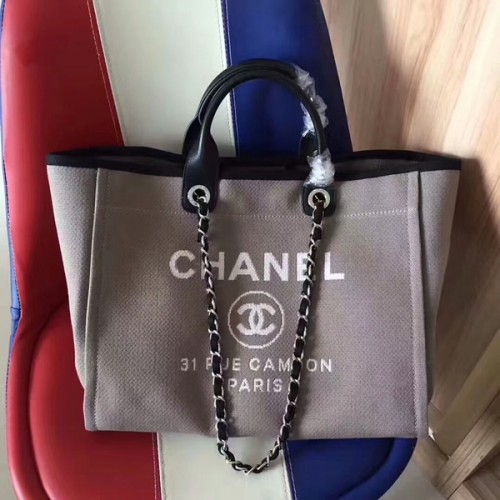 Chanel Deauville eredeti vászon bőr táska A68047-9