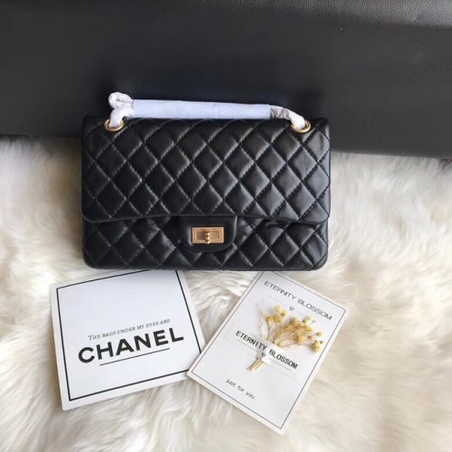 Chanel Flap Original marhabőr 30225 fekete arany lánc