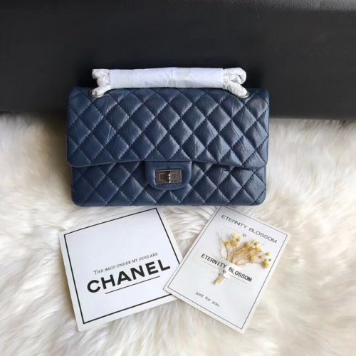 Chanel Flap Original marhabőr 30225 kék ezüst lánc