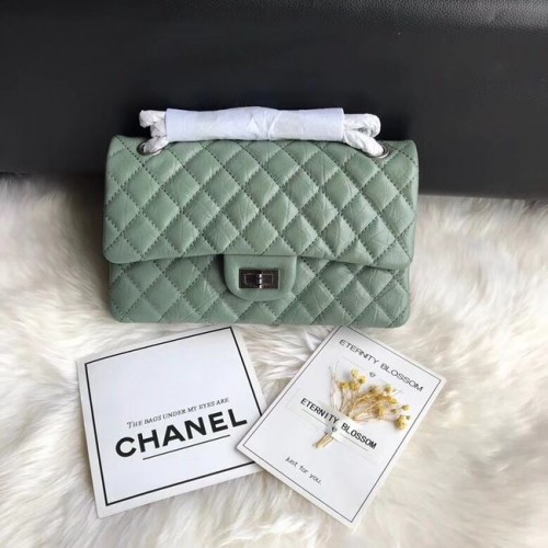 Chanel Flap Original marhabőr 30225 zöld ezüst lánc