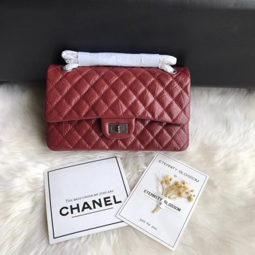 Chanel Flap Original marhabőr bőr 30225 piros ezüst lánc