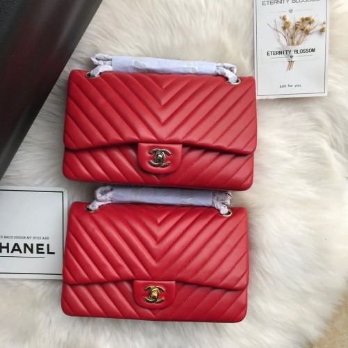 Chanel Flap Eredeti Báránybőr Válltáska 1112V Piros