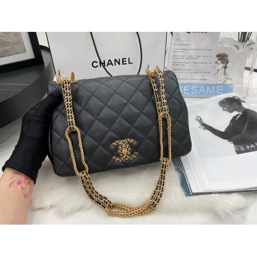 Chanel Flap Eredeti Báránybőr Válltáska AS2975 AS2976 Fekete