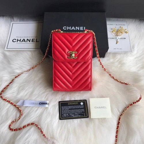 Chanel Flap Original Mobiltelefon táska 55698 piros