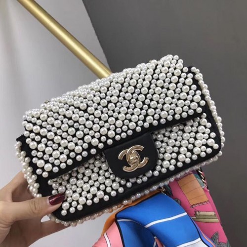 Chanel Flap Pearl Táska A1116 Fekete