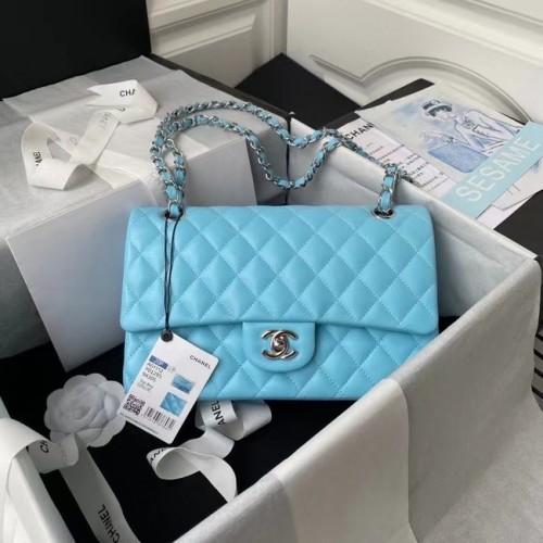 Chanel Flap Válltáska Eredeti bőr 1112 égkék