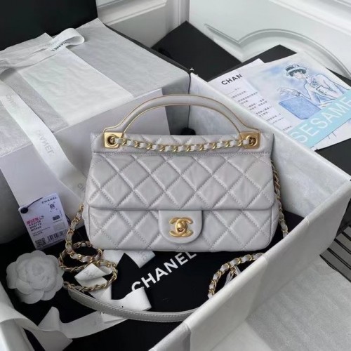 Chanel Flap Válltáska Eredeti Bőr AS2438 Szürke