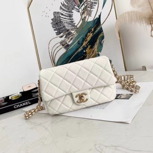 Chanel Flap Válltáska Eredeti Bőr AS2528 Fehér