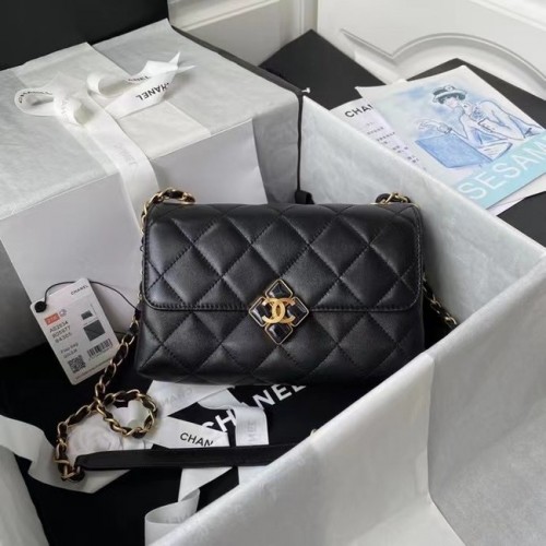Chanel Flap Válltáska Eredeti Bőr AS2634 fekete