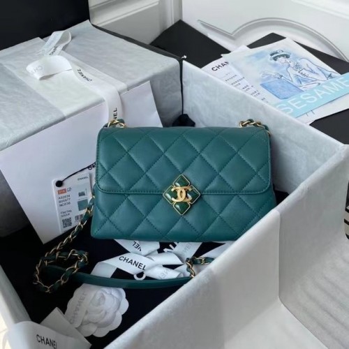 Chanel Flap Válltáska Eredeti Bőr AS2634 Zöld