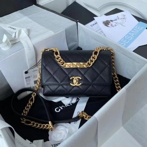 Chanel Flap válltáska eredeti bőr AS2711 fekete