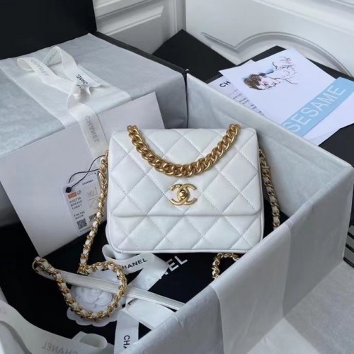 Chanel Flap Válltáska Eredeti Bőr AS2733 Fehér