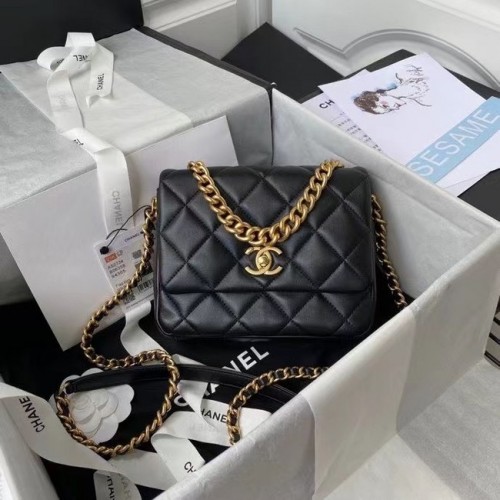 Chanel Flap Válltáska Eredeti Bőr AS2734 Fekete