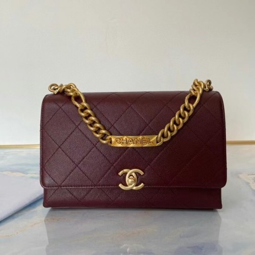 Chanel Flap Válltáska Eredeti Bőr AS2764 Bordó
