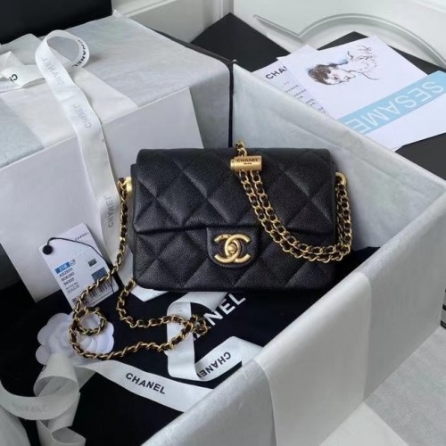 Chanel Flap válltáska eredeti bőr AS2855 fekete